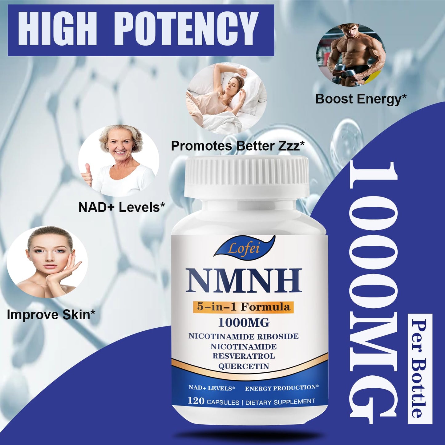 Lofei NMNH 1000mg Capsule 120 Count