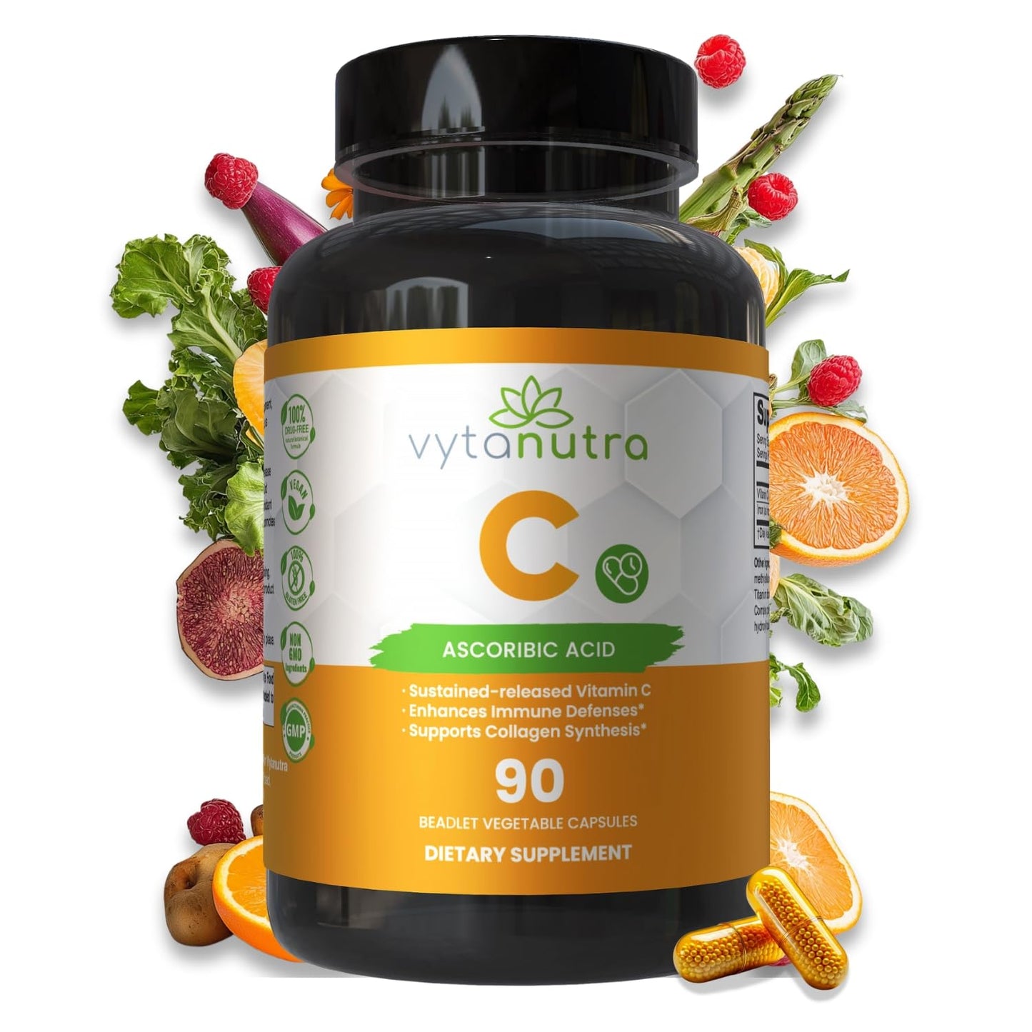 Vytanutra Immune Support Vitamin C with Iron Capsule, 90 Count