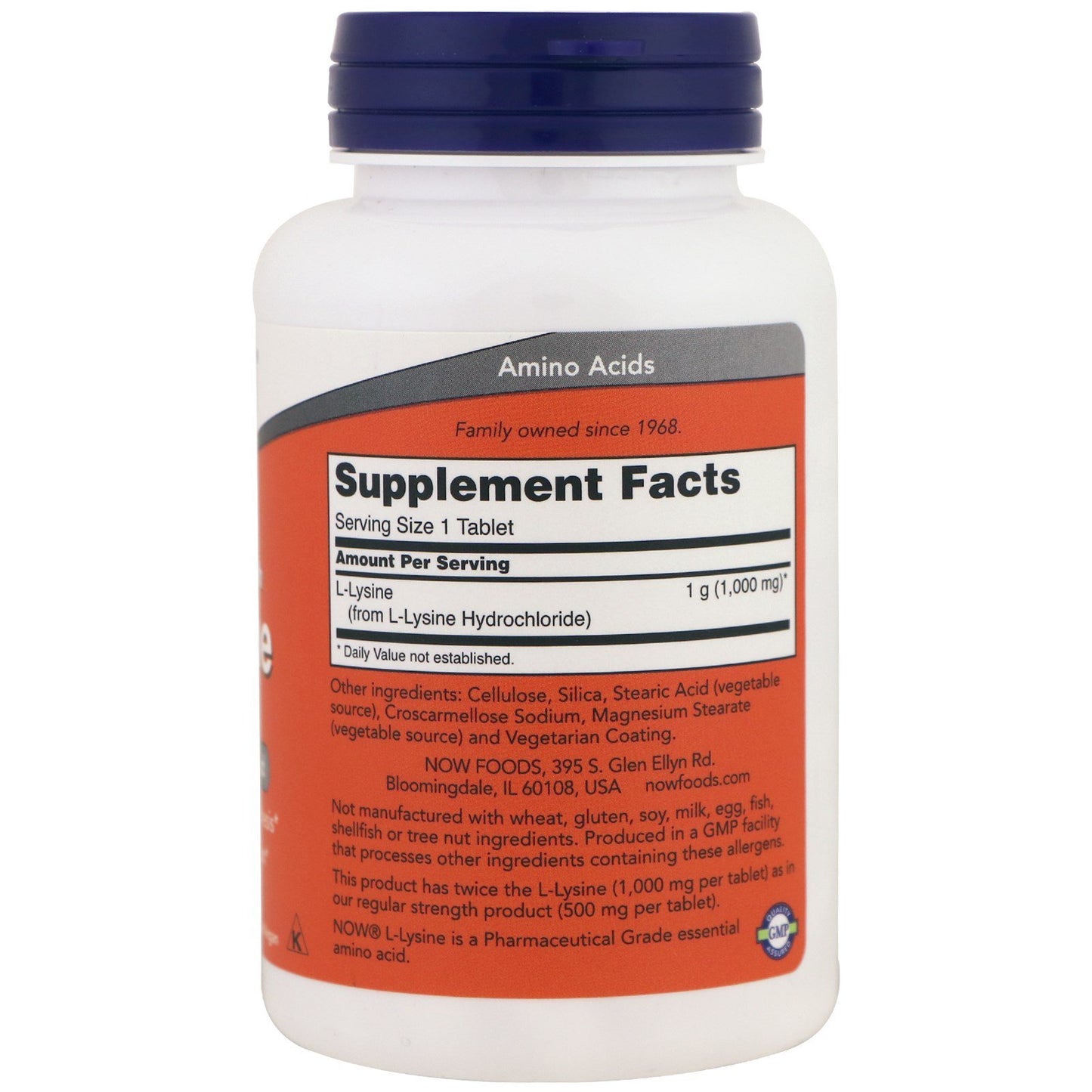 NOW Foods L-Lysine 1000mg Tablets, 200 Count