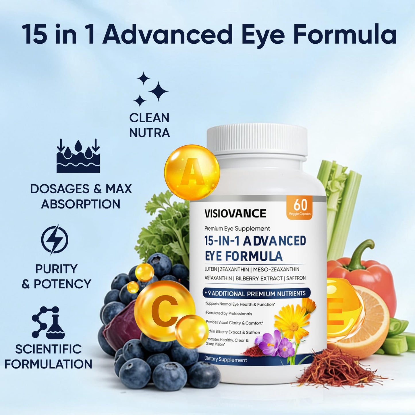 Lexenic VisioVance 15 in 1 Advanced Eye Formula Capsule 1 Count