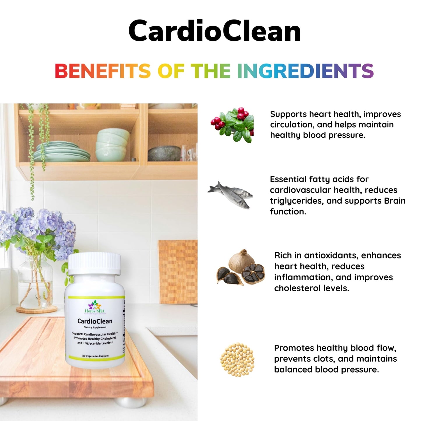 Herbs SRA CARDIOCLEAN Optimal Cardiovascular Support Capsules 120 Count