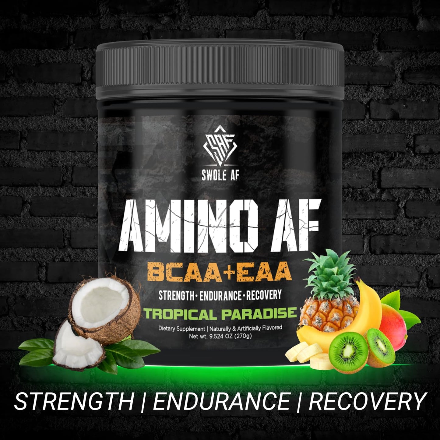 Swole AF Amino AF BCAA + EAA Powder 9.5 Ounce