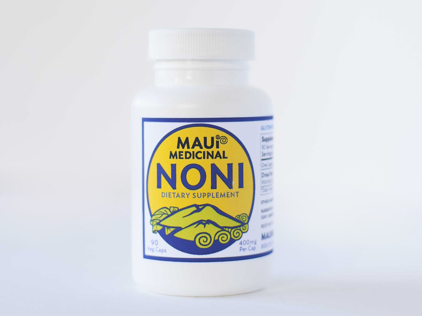 Maui Medicinal Herbs Kona Noni 90 Vcaps 400mg per Capsule, Organic Whole Fruit
