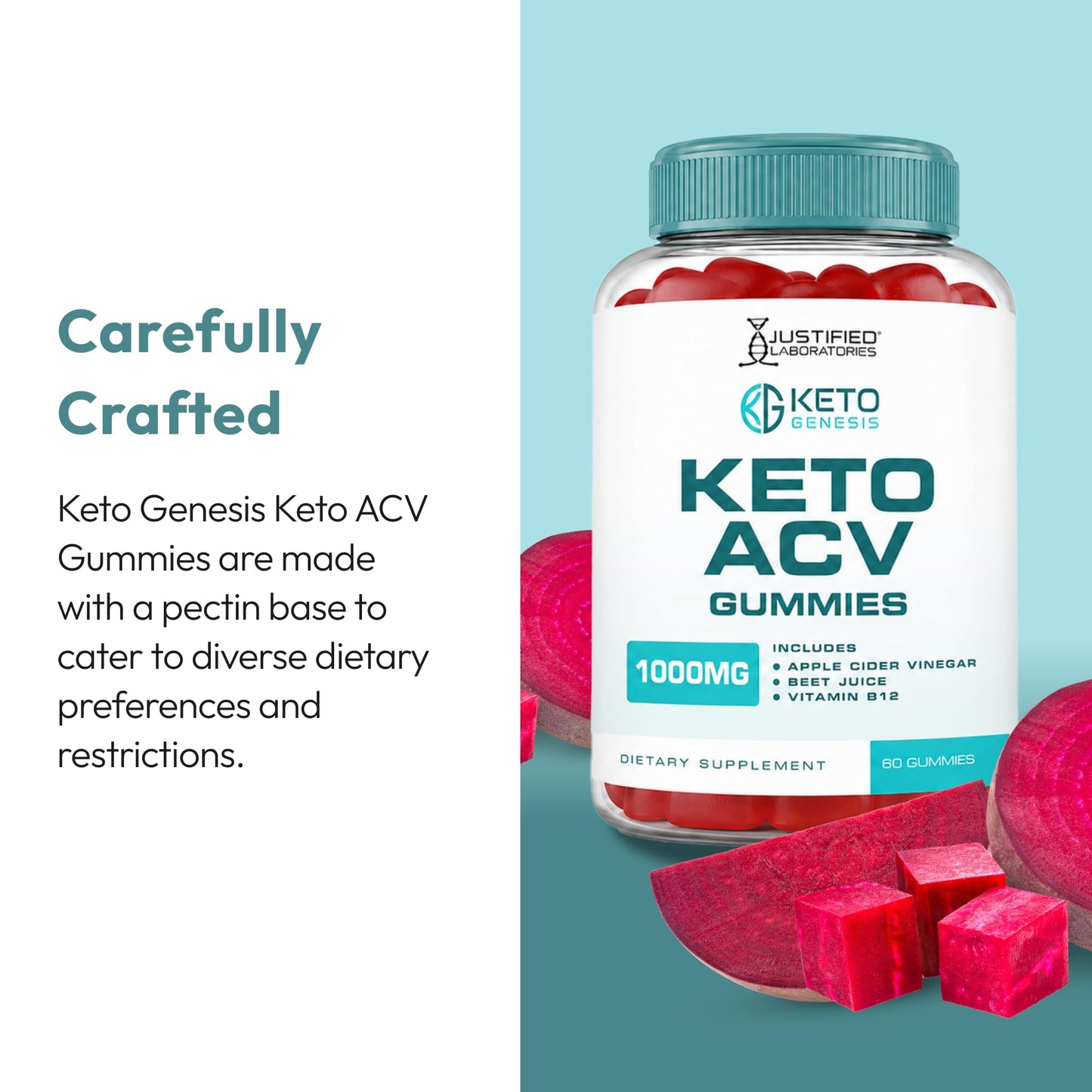 Justified Laboratories Keto Genesis Keto ACV Gummies (1000 mg) 300 Gummies