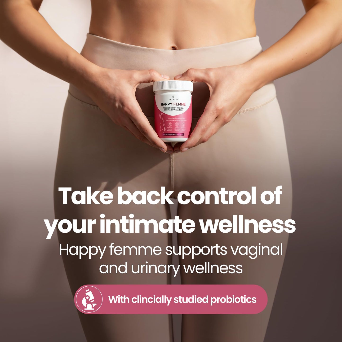 VITASEI Happy Femme Probiotic for Vaginal Microbiome Balance Capsule, 30 Count