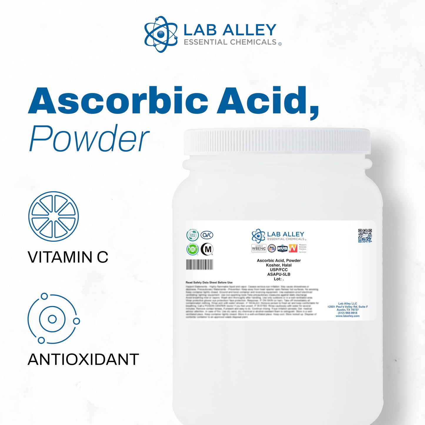 Lab Alley Ascorbic Acid Powder 20 Pounds