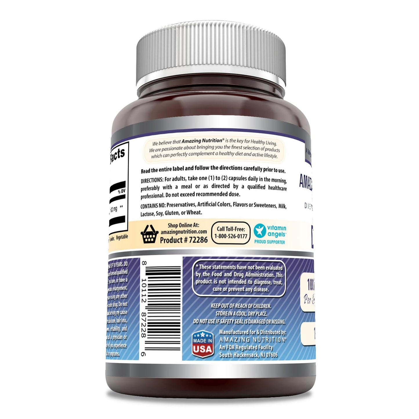 Amazing Nutrition DHEA 100 mg Capsules, 100 Count