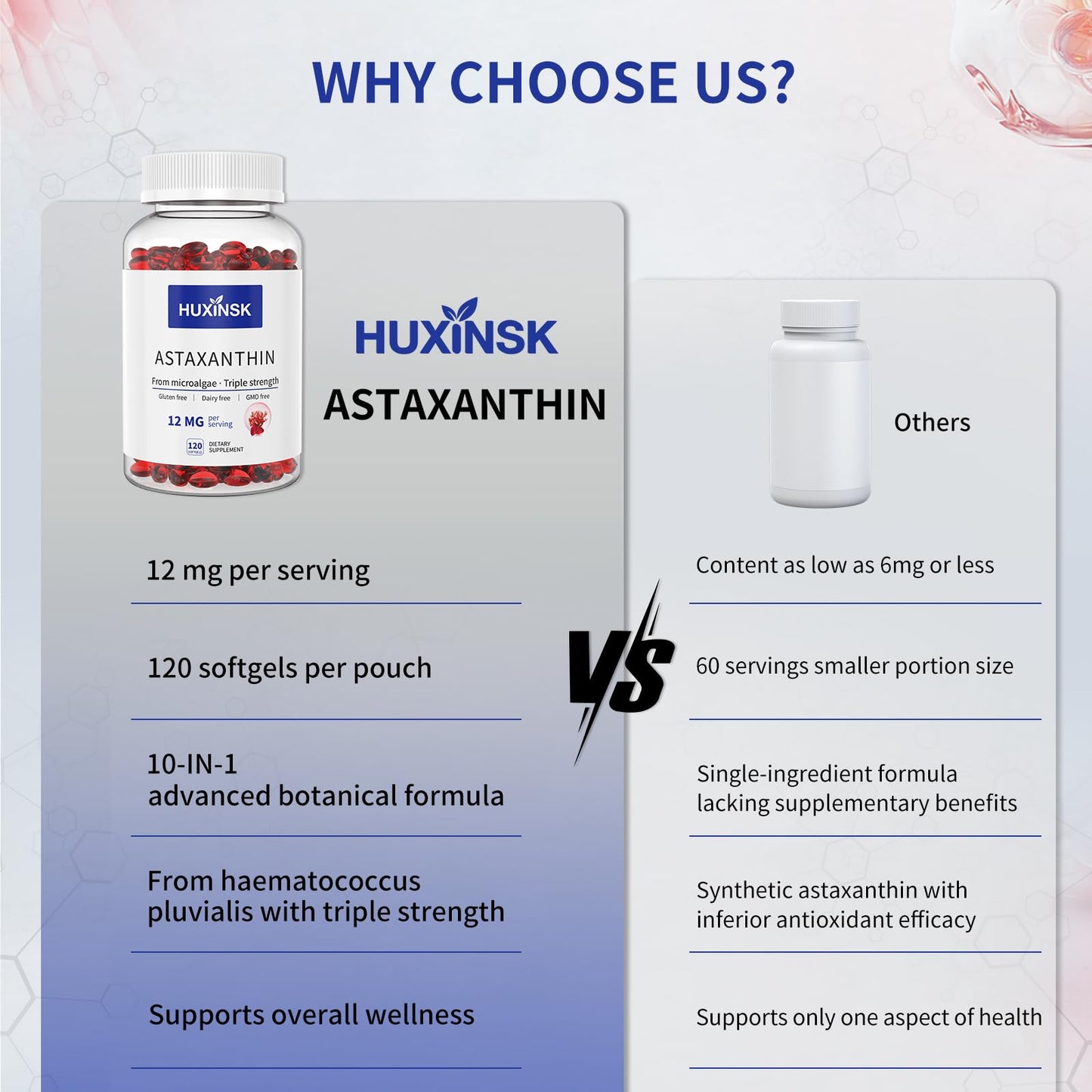 HUXINSK Astaxanthin 12mg Softgel 240 Count