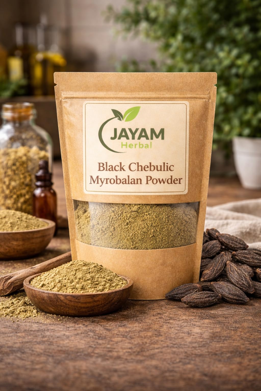 MADHURAM ENTERPRISE Black Chebulic Myrobalan Powder - Chotti HARR Powder, 3.52 oz