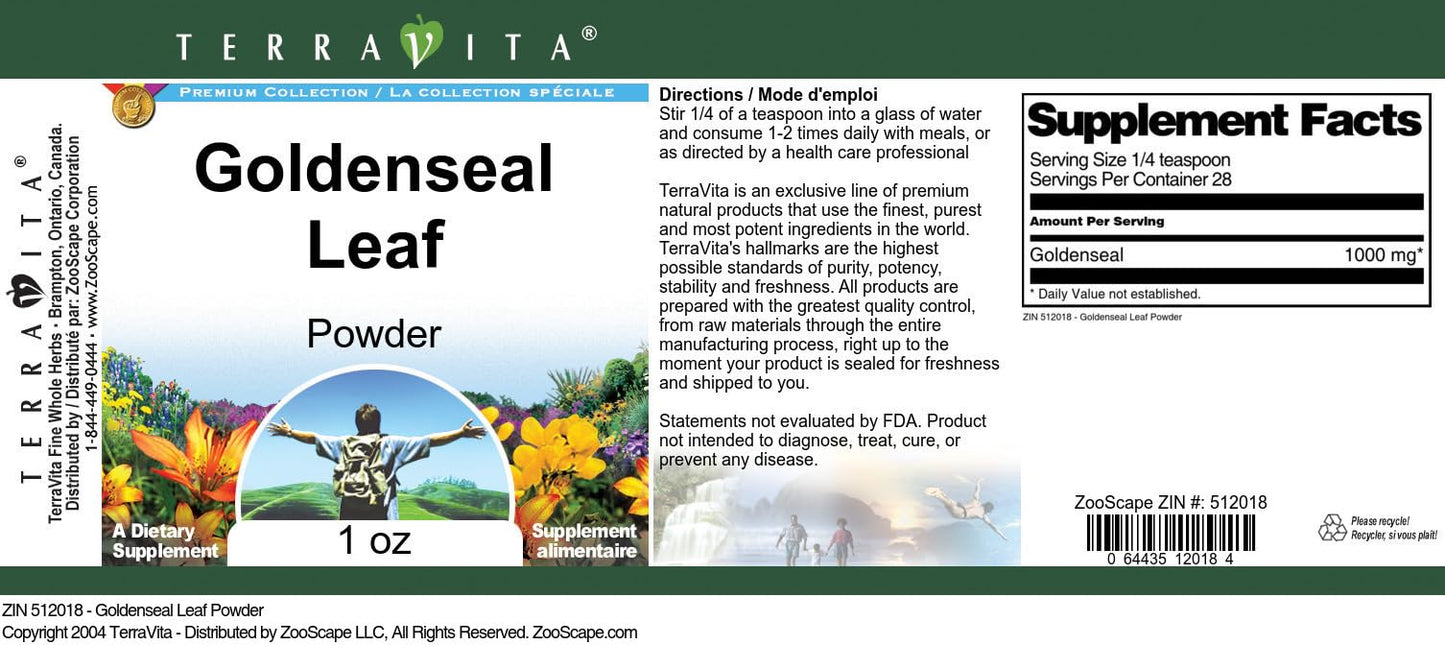 Terravita Goldenseal Leaf Powder 3 Pack
