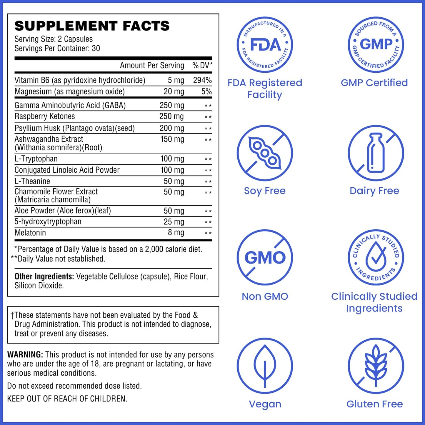 Wellthy Night Time Thermogenic Vitamin B6, Ashwagandha & Melatonin Capsules, 60 Capsules