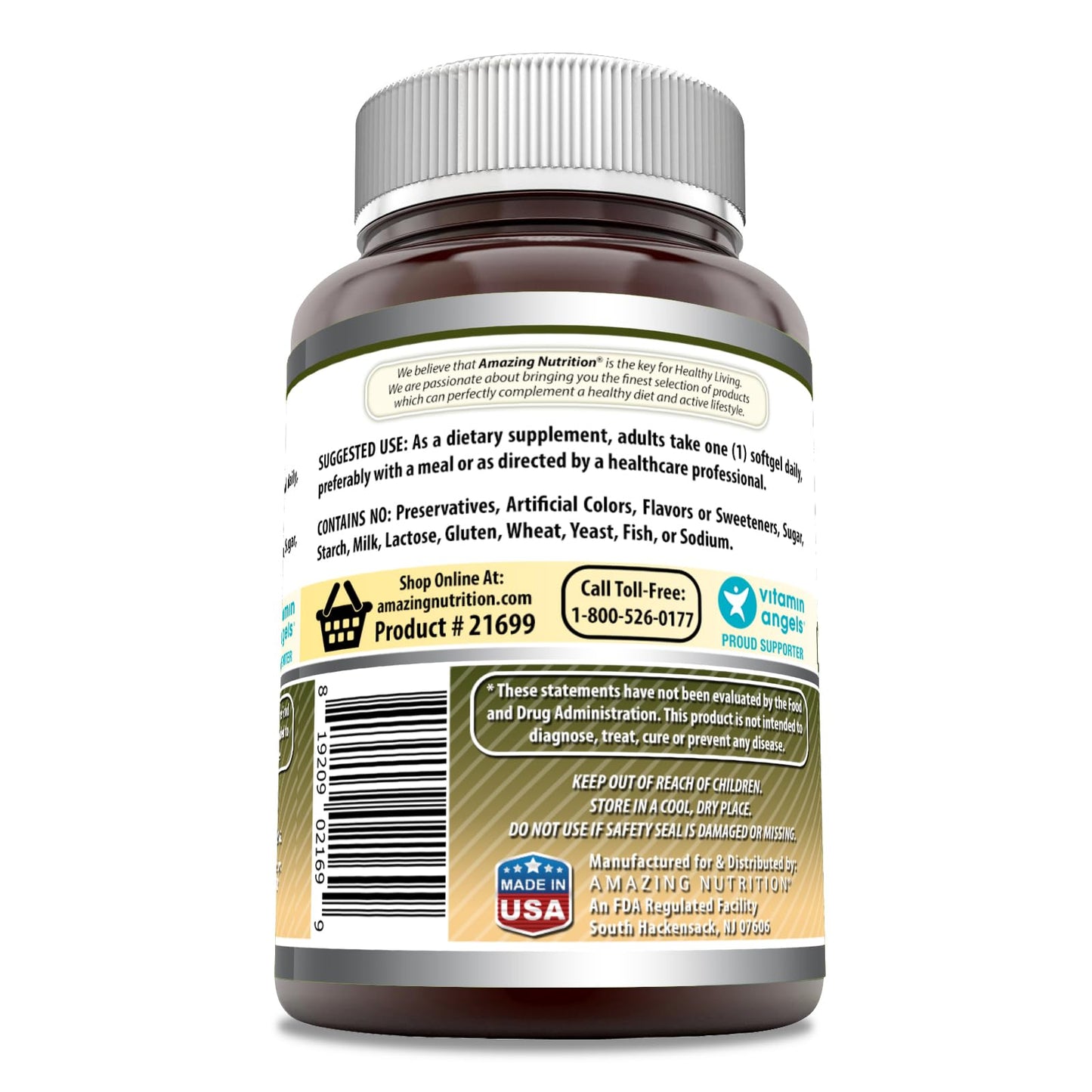Amazing Nutrition Oregano Oil with Ginger & Fennel Supplement Softgels 1 Count