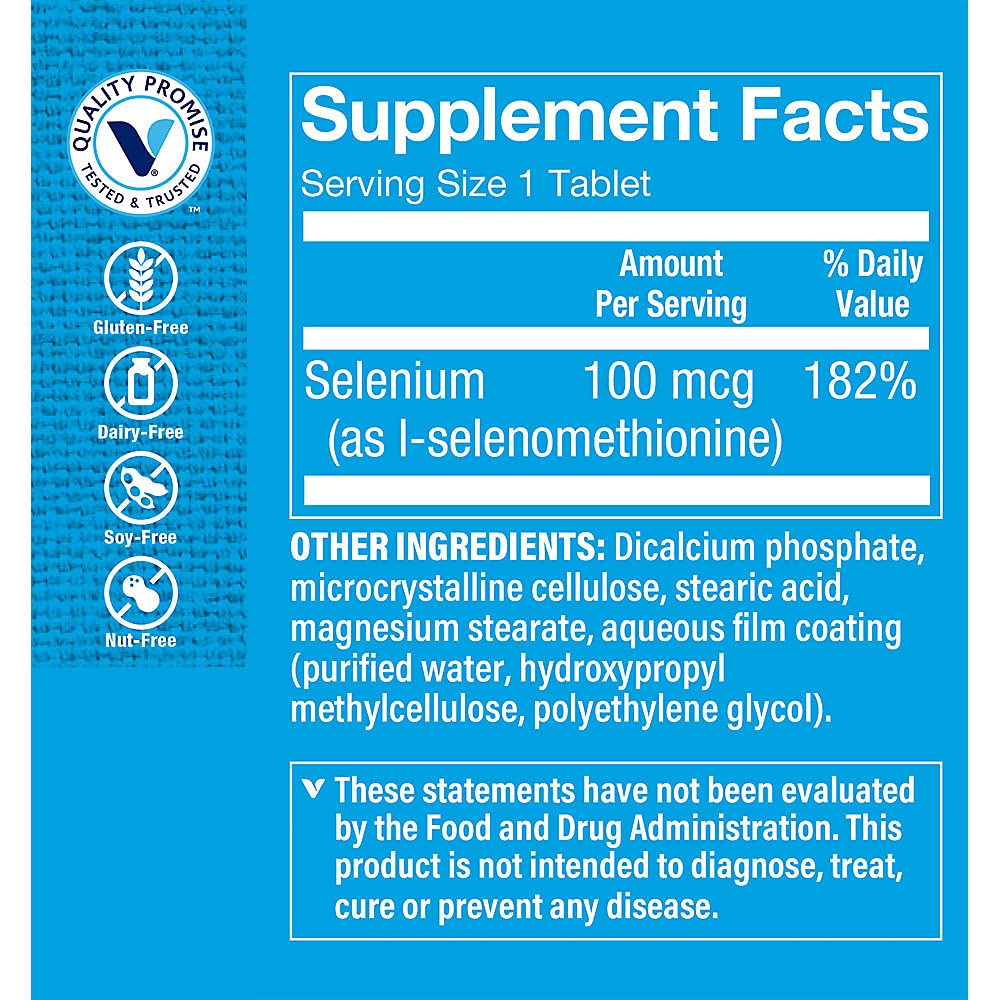 The Vitamin Shoppe Selenium 100MCG Tablets, 300 Count