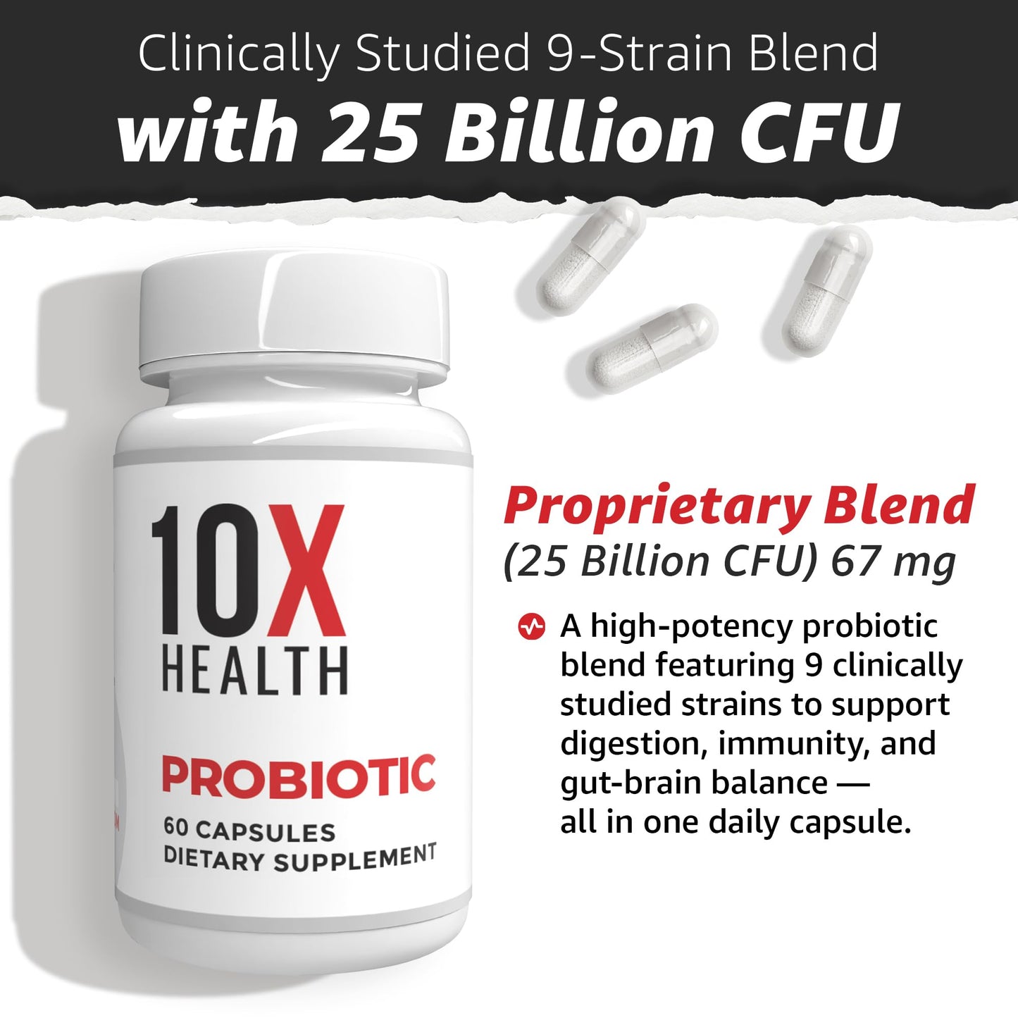 10X Health System Probiotics for Men, 60 Capsules