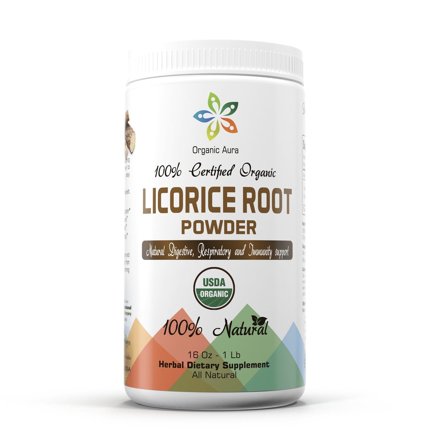 Organic Aura Licorice Root Powder Very Fine Powder, 16 oz