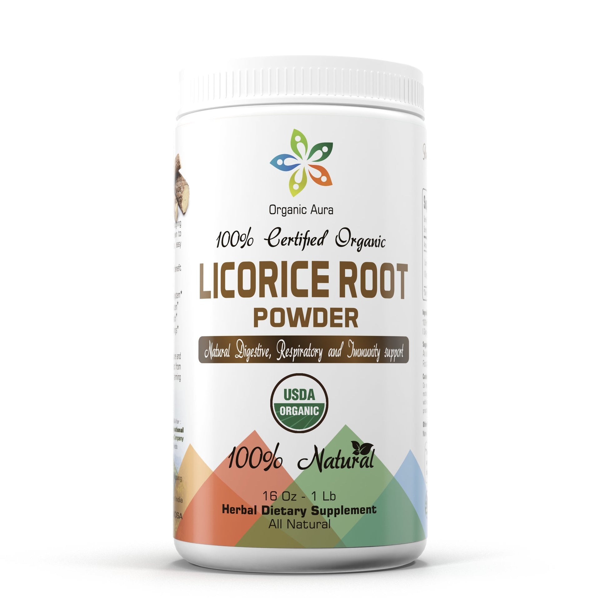 Organic Aura Licorice Root Powder Very Fine Powder, 16 oz