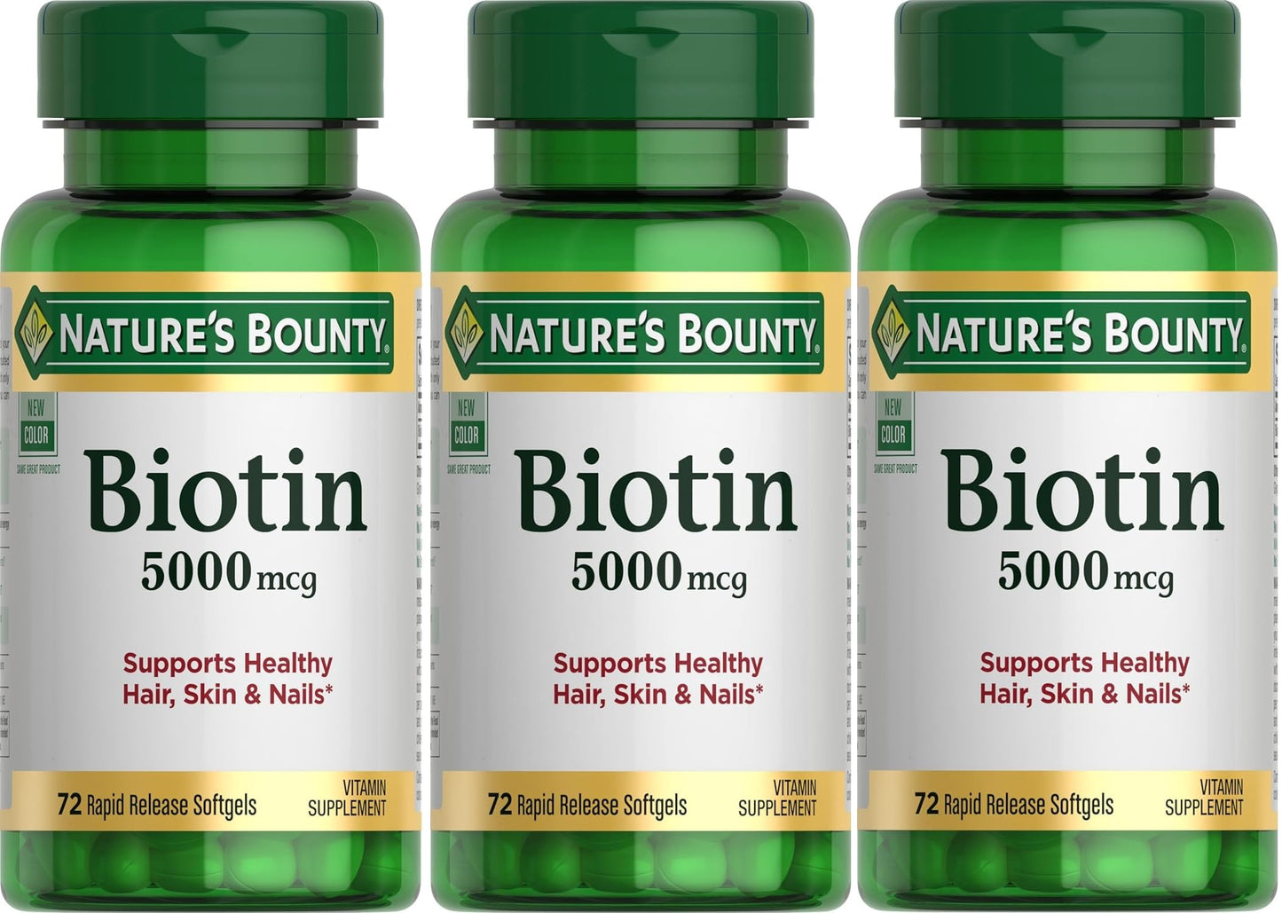 Nature's Bounty Biotin 5000 mcg Softgels, 216 Softgels