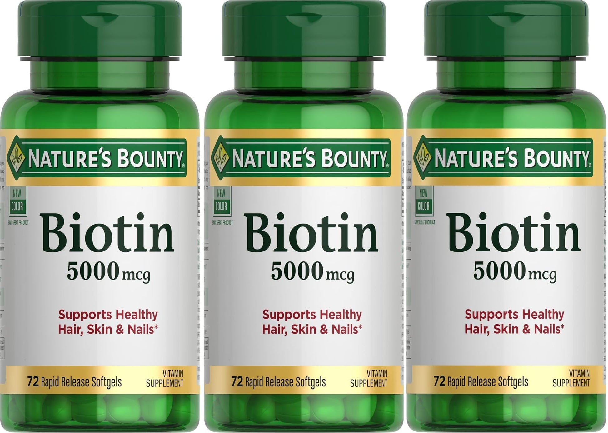 Nature's Bounty Biotin 5000 mcg Softgels, 216 Softgels