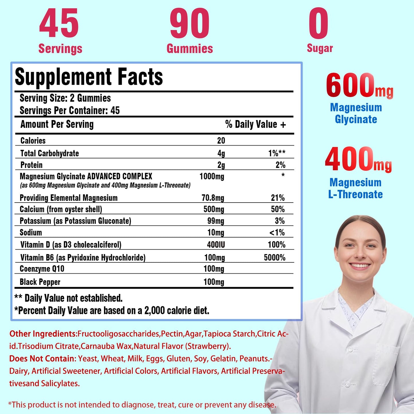 PEXCIN Magnesium Glycinate Gummies 90 Count