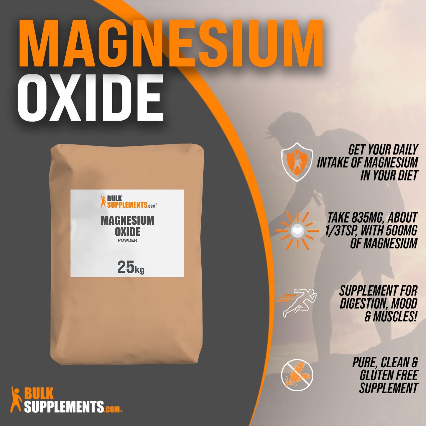 BulkSupplements Magnesium Oxide Powder 880.92 Ounces