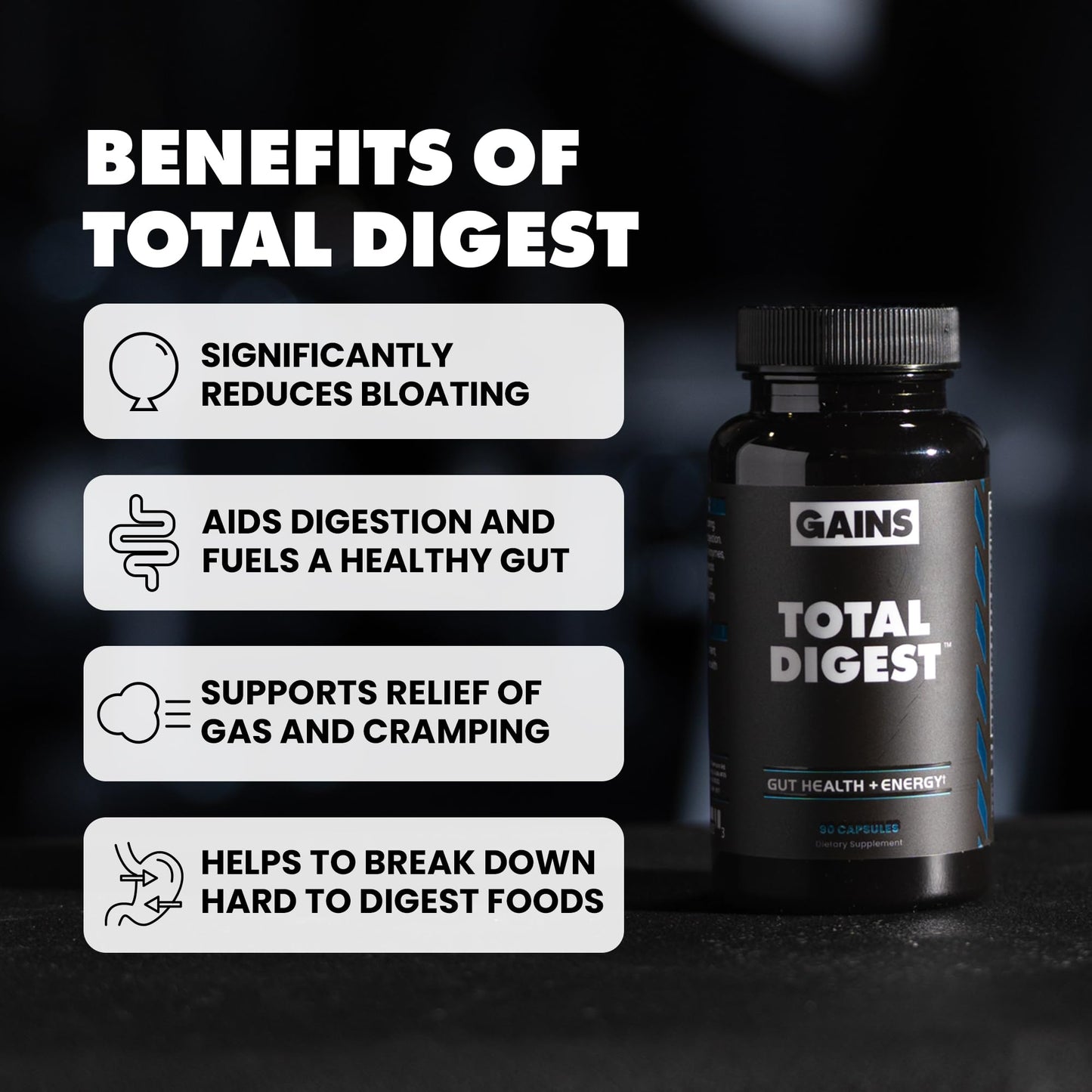 Gains in Bulk Total Digest 90 Capsules