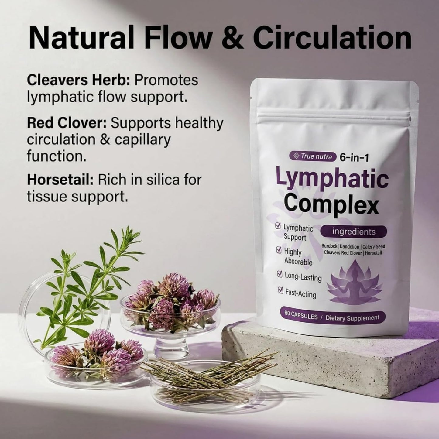 True Nutra Pure Lymphatic Complex 6 in 1 60 Soft Capsules