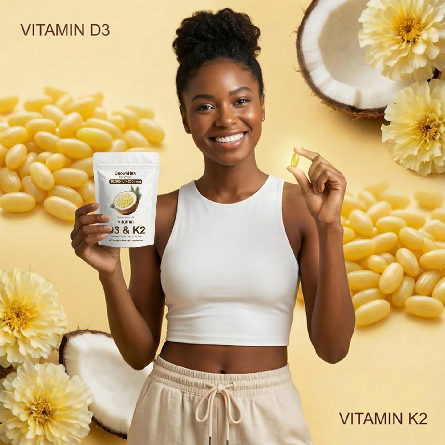 GROHESE Vitamin D3 K2 Capsule 180