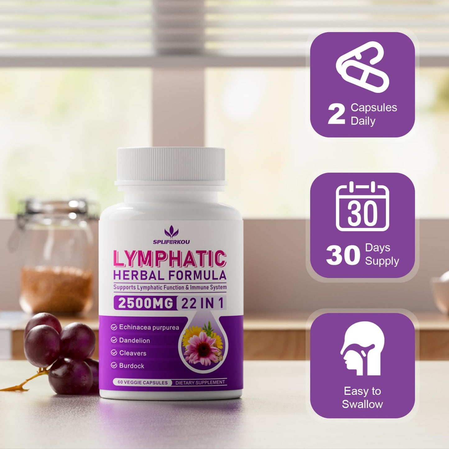 Spliferkou Lymphatic Drainage Supplements Capsules 180