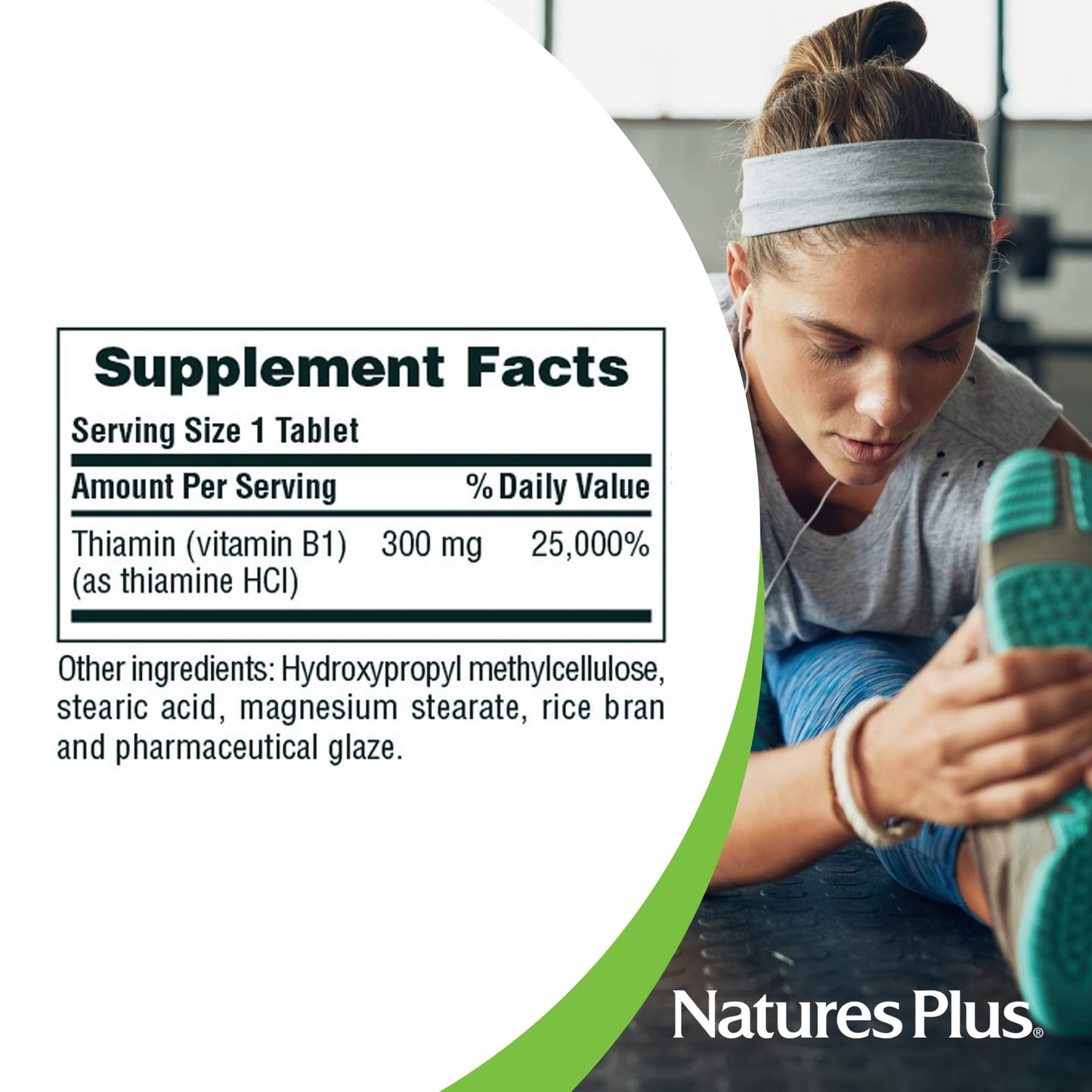 NaturesPlus Vitamin B1 300 mg Sustained Release Tablets, 90 Count
