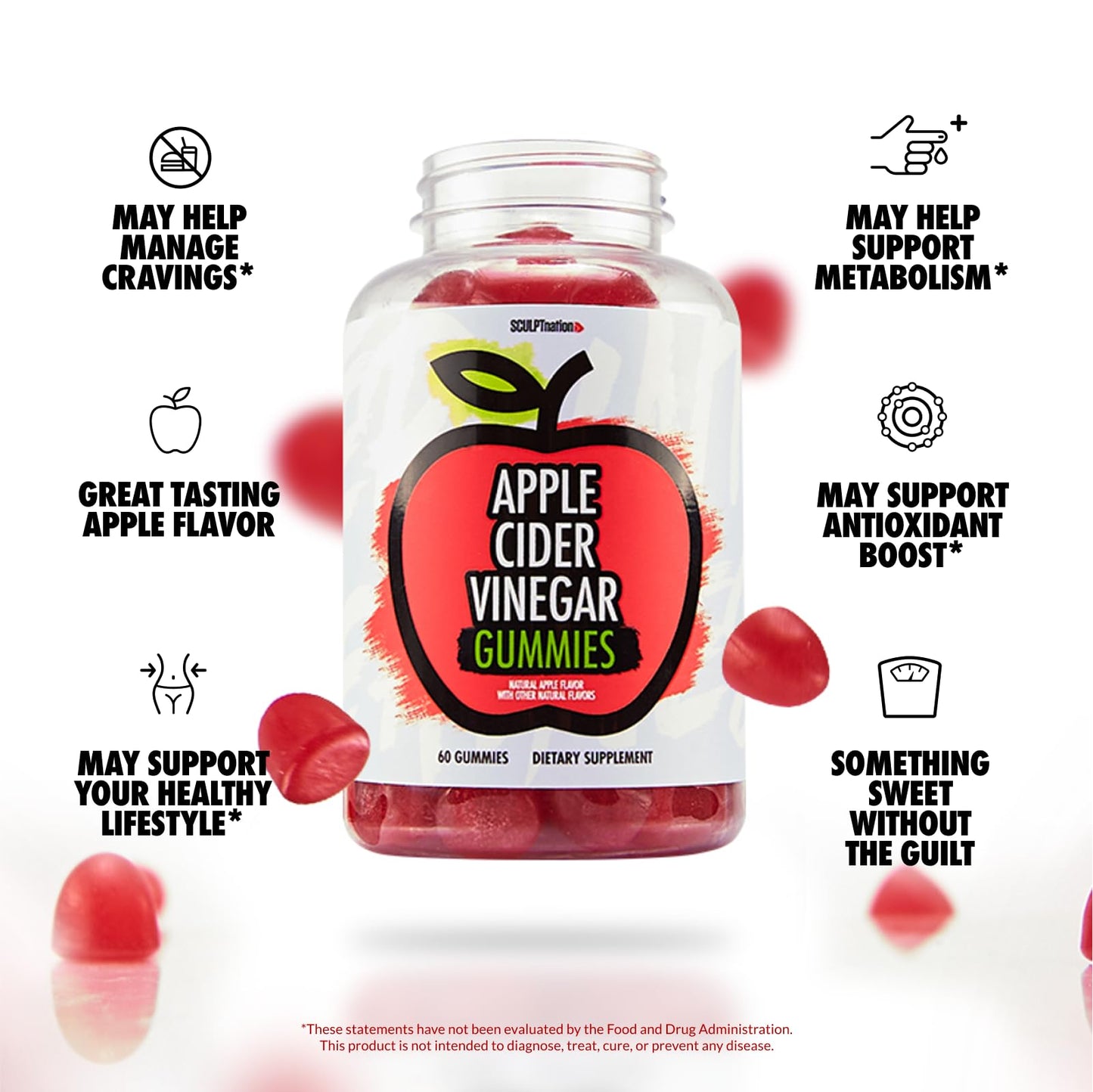 Sculpt Nation Apple Cider Vinegar Gummies, 60 Count