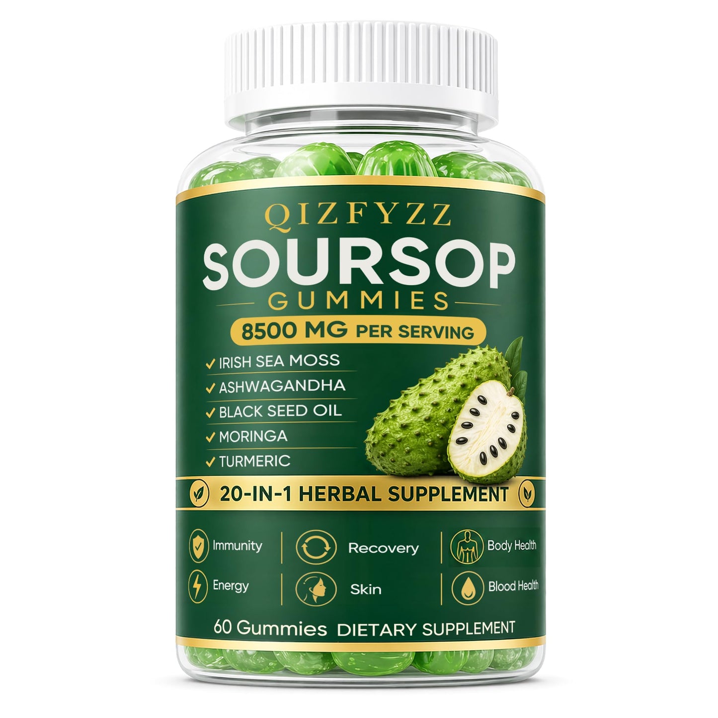 Aacnre Qizfyzz Soursop Gummies, Gummy, 1 Count