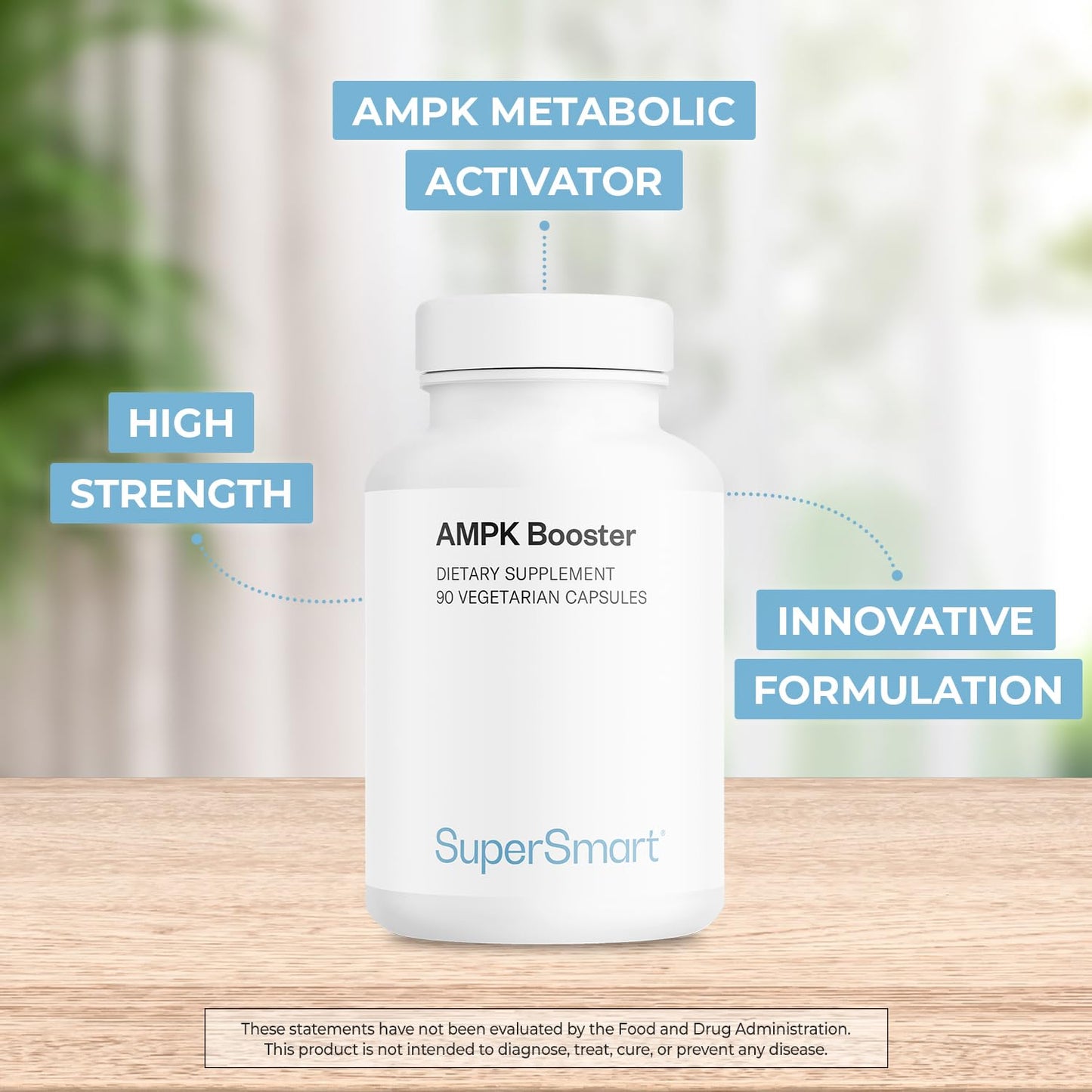 Supersmart AMPK Booster - AMPK Metabolic Activator with Berberine, 90 Vegetarian Capsules, Non-GMO, Gluten Free