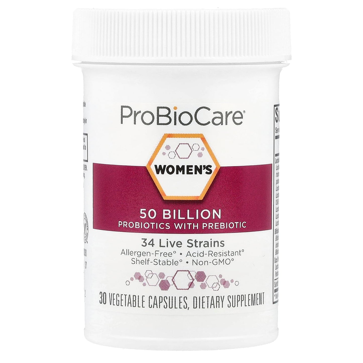 ProBioCare Probiotic for Women, 50 Billion CFUs with Prebiotic, 30 Capsules