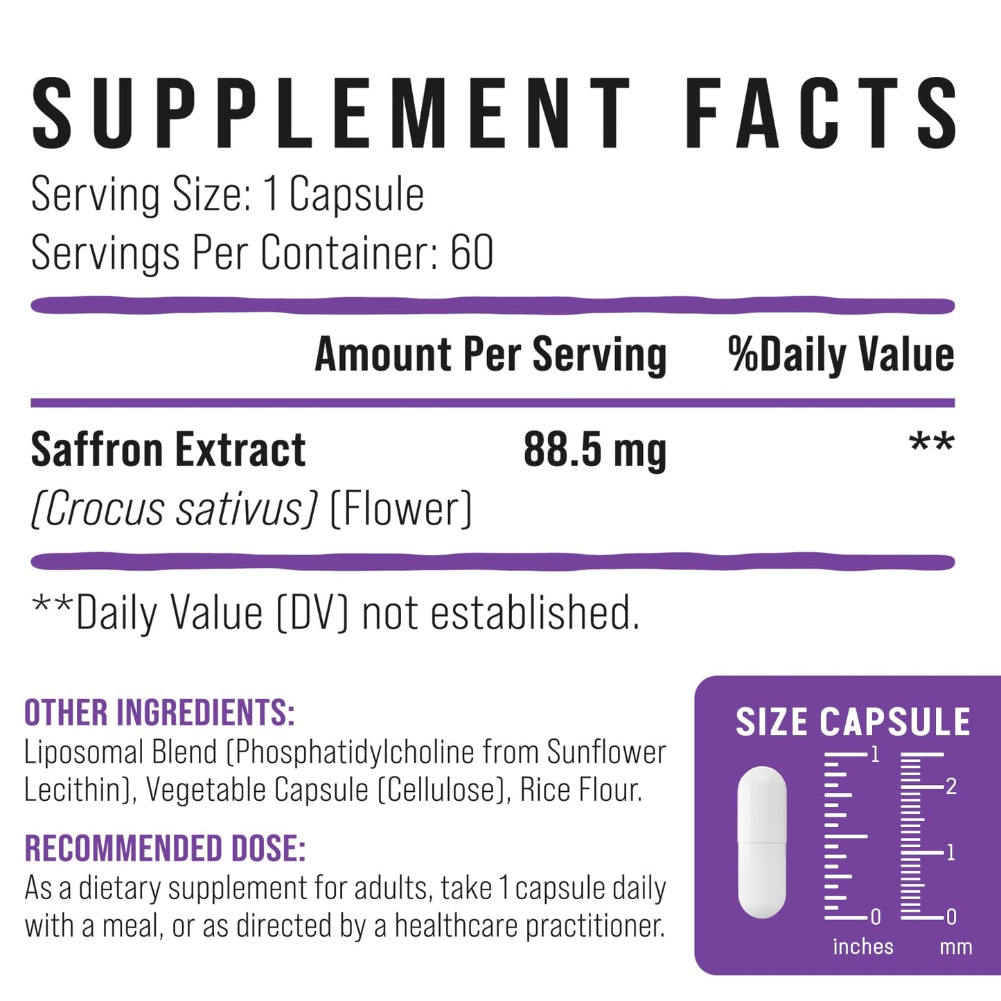 Vigorizar Saffron Supplements 100% Pure Saffron Extract Liposomal Capsules 120