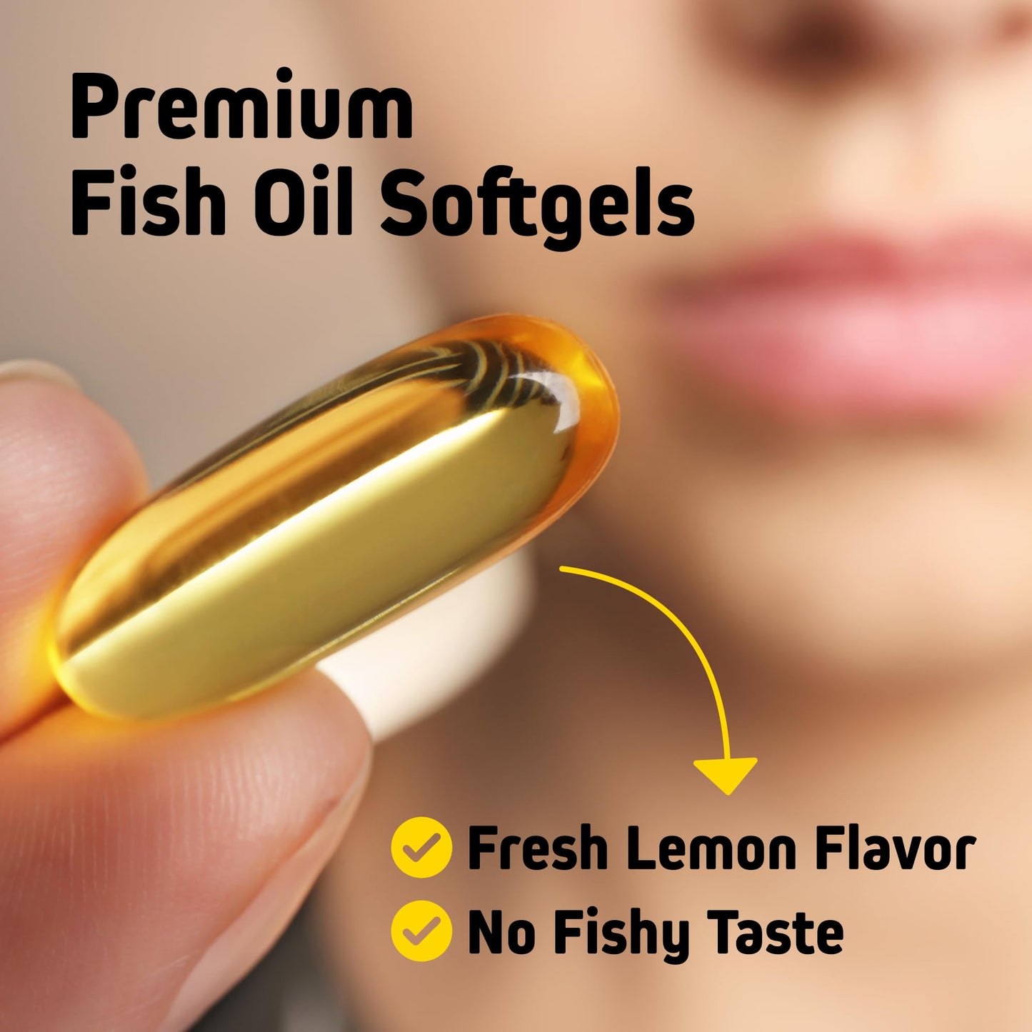 Herbtonics Omega-3 Fish Oil 1250mg Softgels, 180 Count