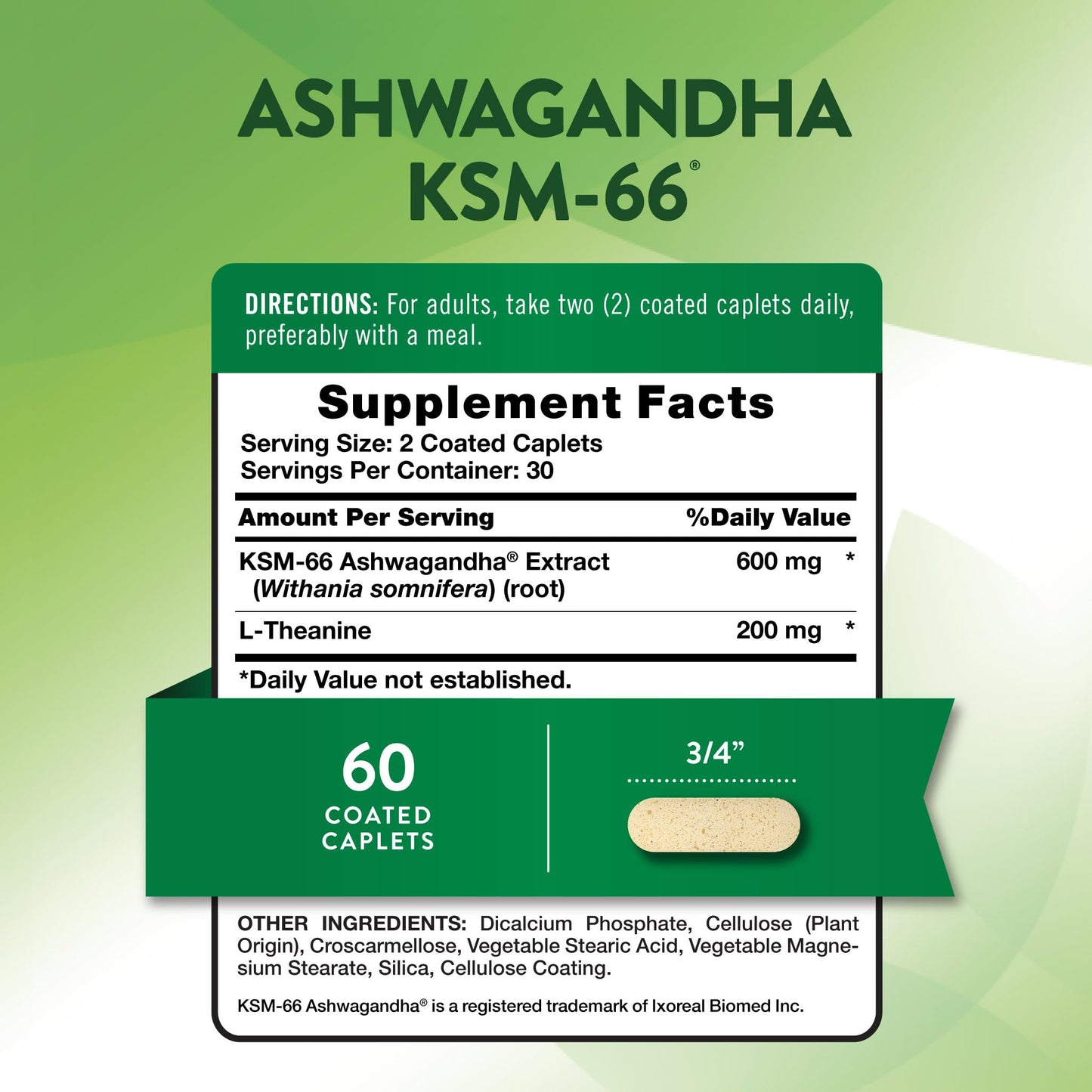 Nature's Truth KSM-66 Ashwagandha Caplets 60 Count