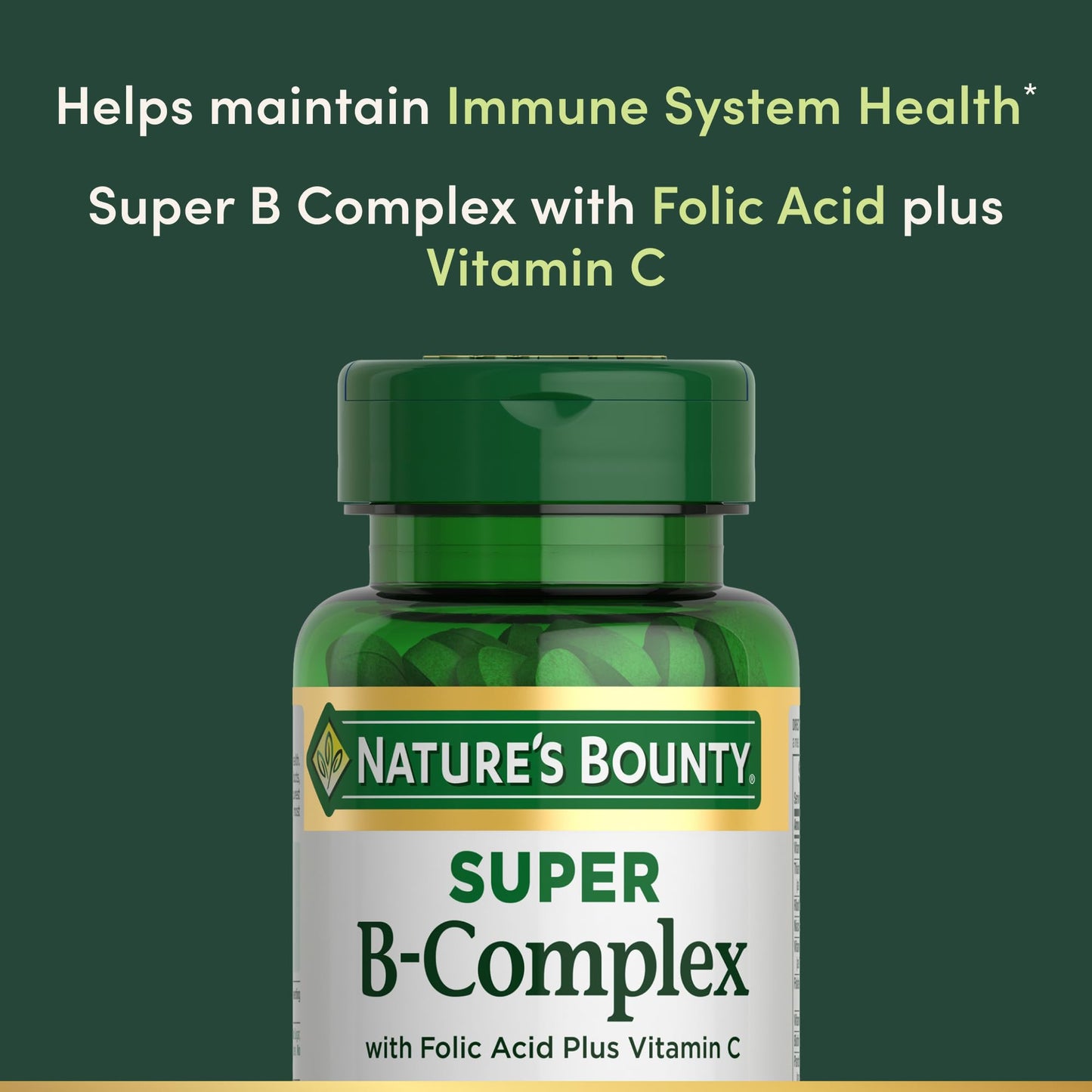 Nature's Bounty Super B Complex Vitamins with Vitamin C & Folic Acid, Vitamins for Immune & Cellular Energy Support, 600 Tablets