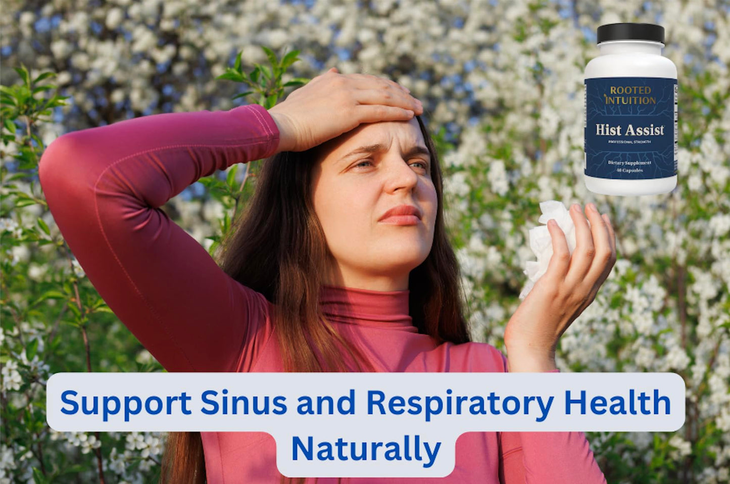 Rooted Intuition Hist Assist Seasonal Sinus & Immune Balance Formula Capsules 120