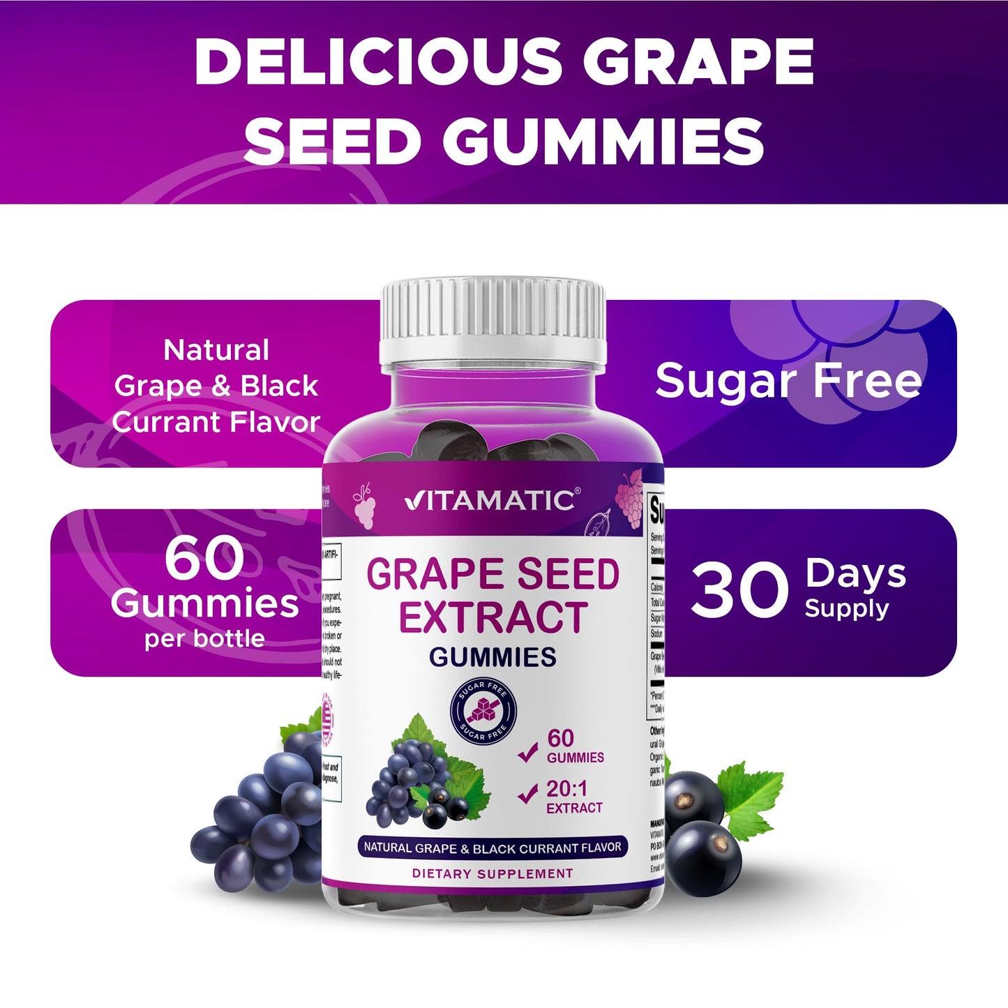 Vitamatic Grape Seed Extract Gummies 120 Gummies