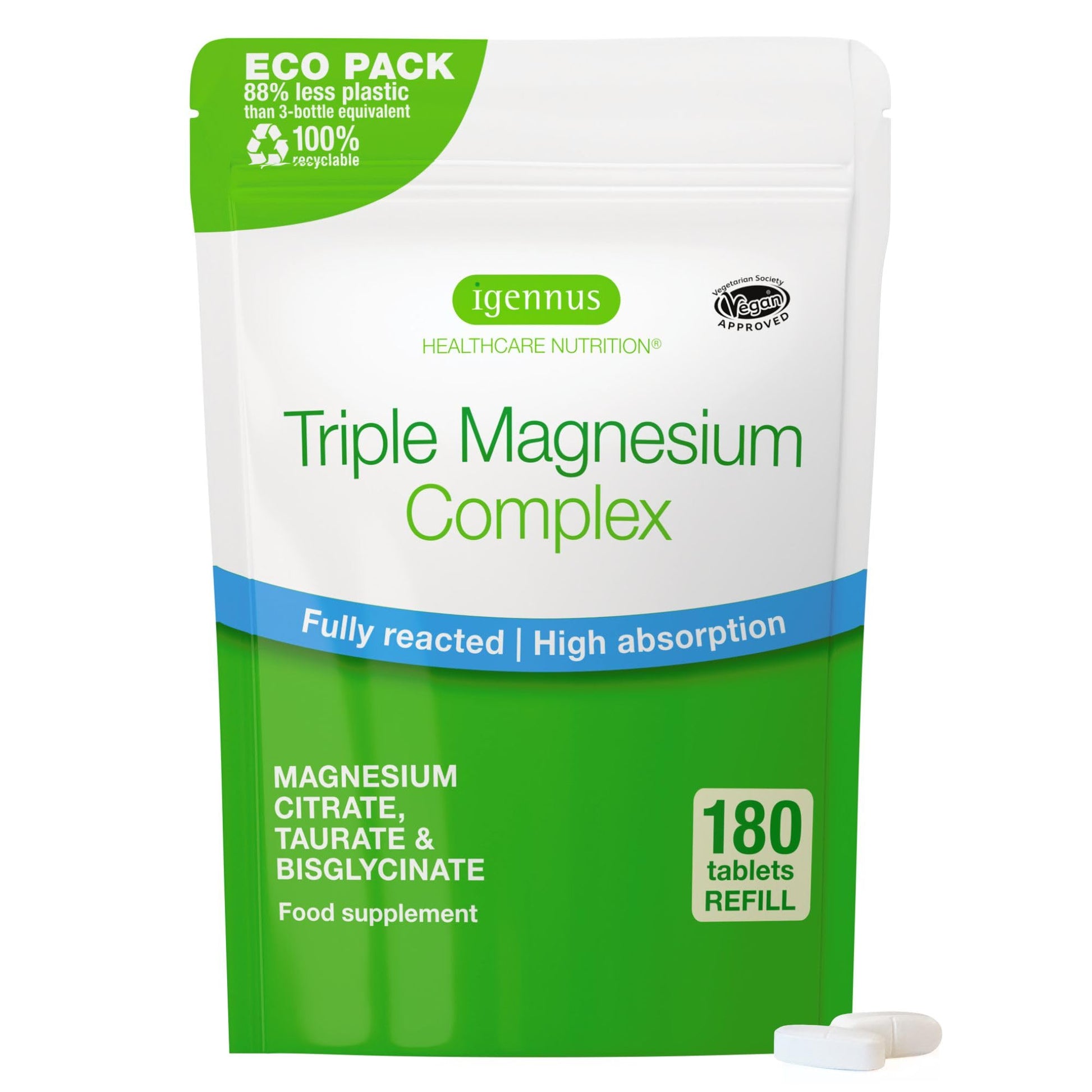 Igennus Healthcare Nutrition Superior Triple Magnesium Complex Tablets, 180 Count