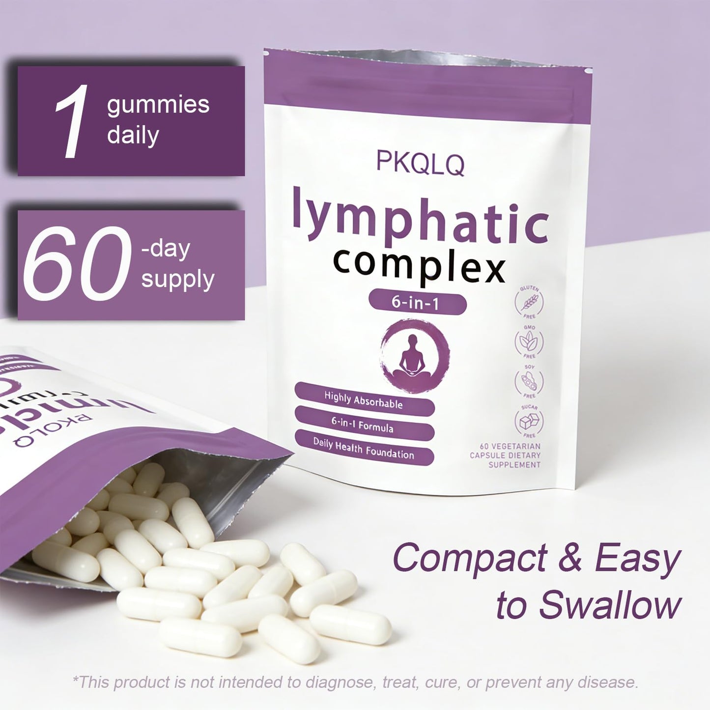 WOJJ Lymphatic Complex 6-in-1 Formula 60 Capsules