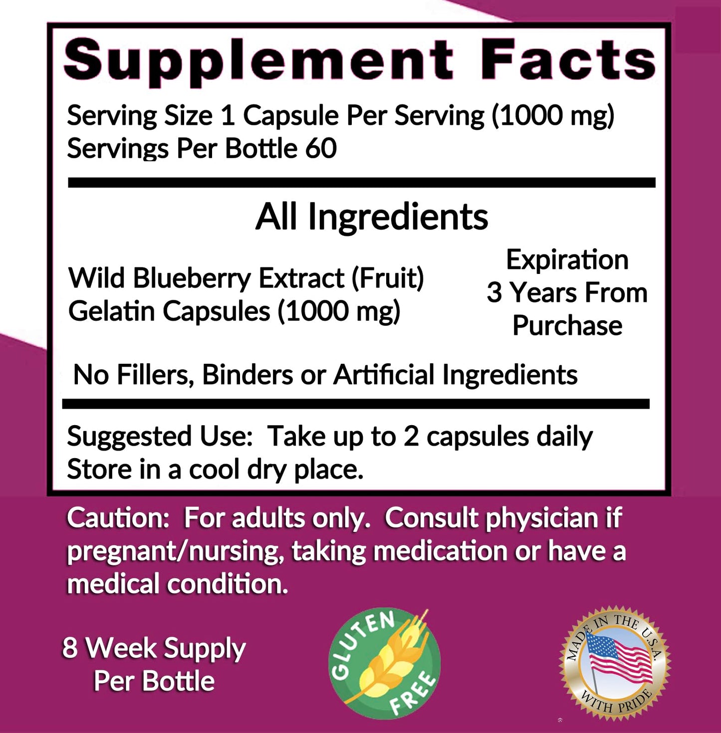 Heaven's Gate Blueberry 10:1 Extract Capsule, 8 Capsules