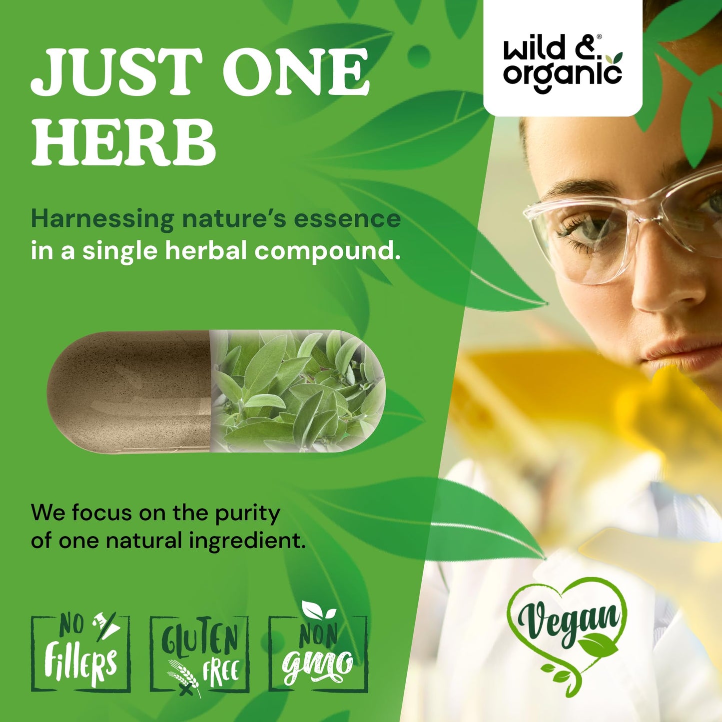 Wild & Organic Sage Capsules 90 Capsules