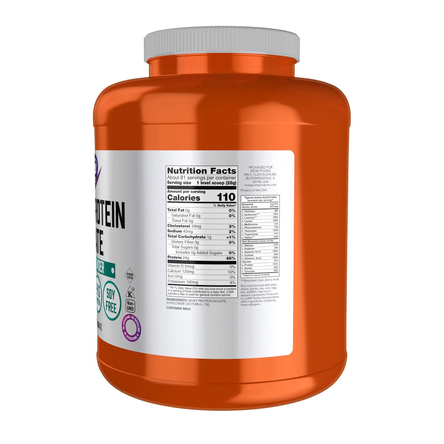 NOW Foods NOW Sports Whey Protein Isolate Powder, 5-Pound, 1 Count