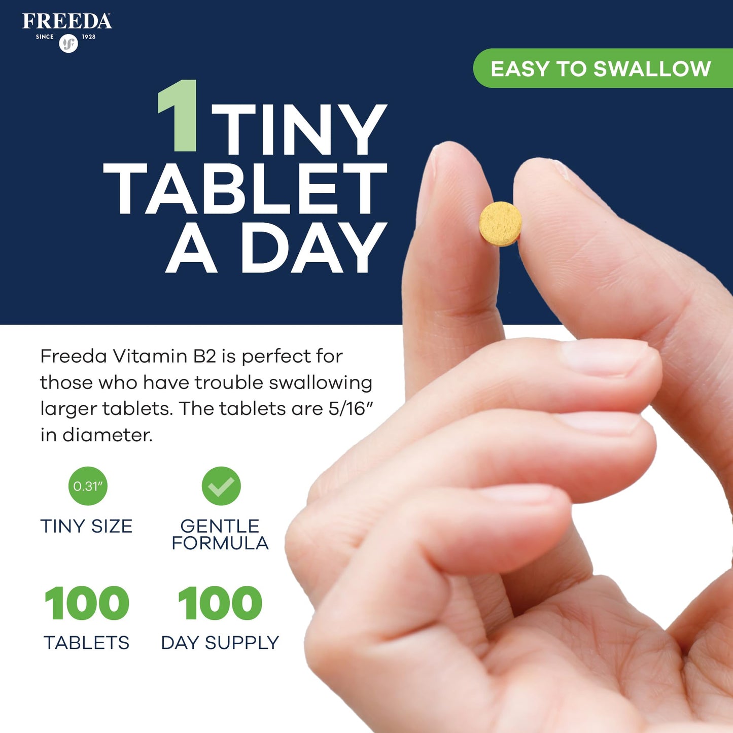 FREEDA Riboflavin Vitamin B2 Supplement 50mg Tablet 100 Tablets