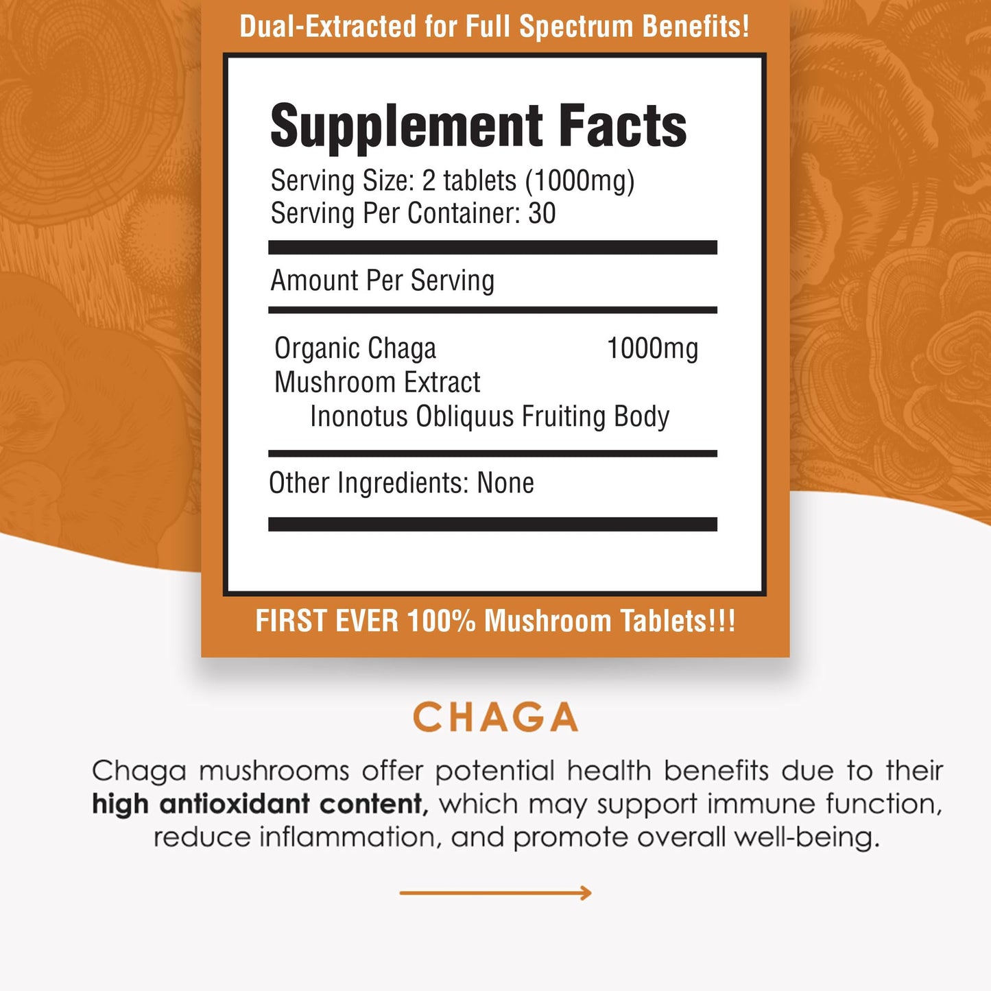 Purest Mushrooms Lions Mane Mushroom Extract Tablet, 30 Count