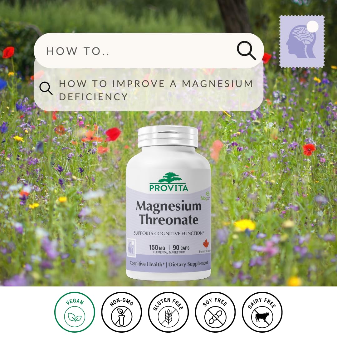 PROVITA Magnesium L-Threonate Supplement Capsules 90 Count