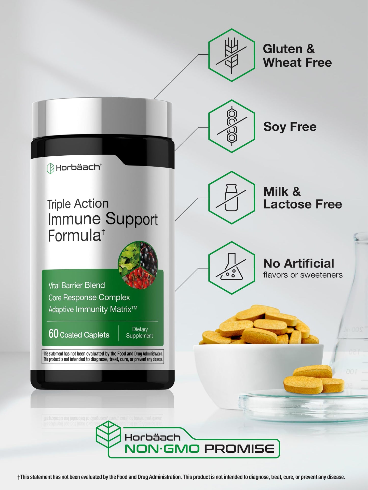 Horbäach Immune Support Supplement Caplets 60