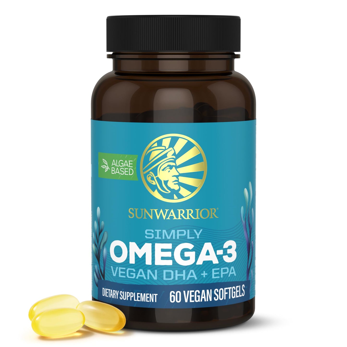 Sunwarrior Vegan Omega-3 Algae Oil Softgels with DHA & EPA 60 Count