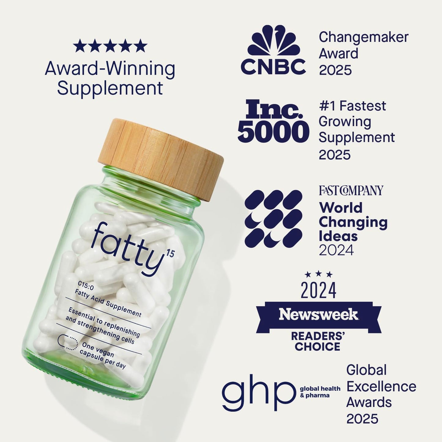 Fatty15 C15:0 Pentadecanoic Acid Healthy Aging Supplement Capsules 90 Count
